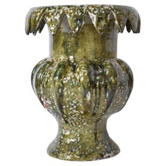 „Villandry“ – 45 cm große Vase aus grüner Honigkeramik, Barracuda-Edition.