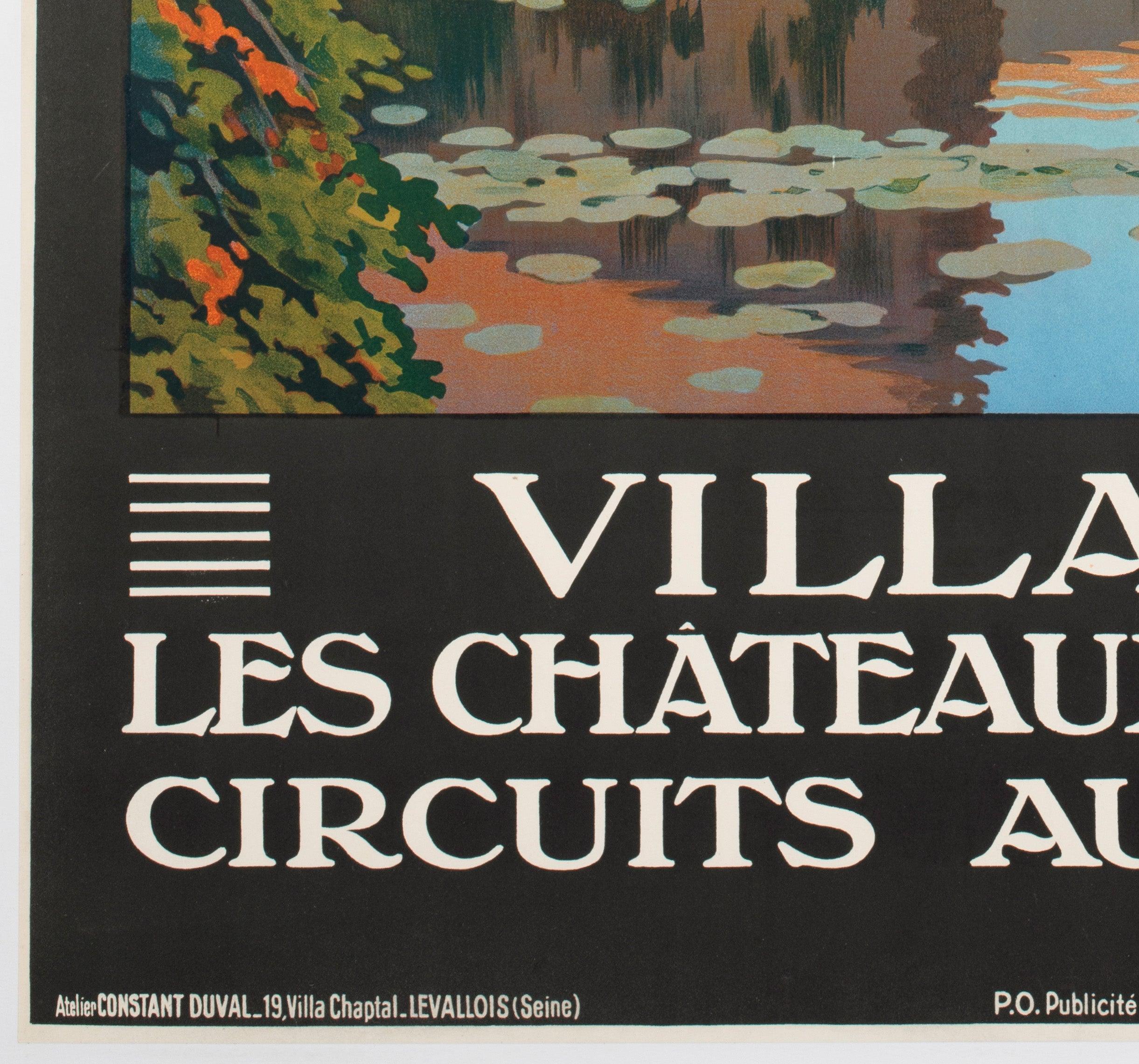 Villandry c1923 Affiche publicitaire française pour les voyages, Constant Duval en vente 1
