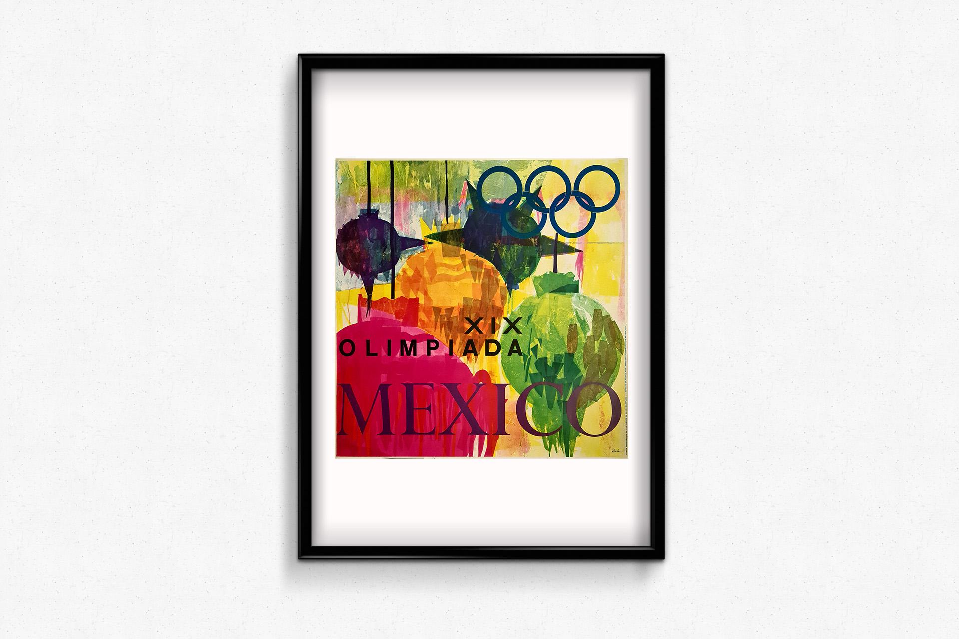 1968 original poster by Villazón - XIX Olympiada Mexico - Olympic Games For Sale 1