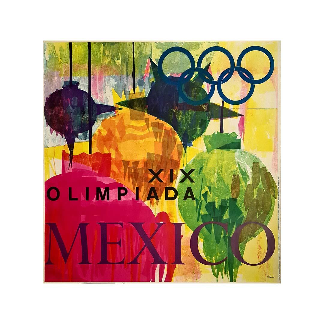 1968 original poster by Villazón - XIX Olympiada Mexico - Olympic Games For Sale 3