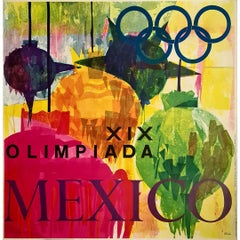 1968 original poster by Villazón - XIX Olympiada Mexico - Olympic Games