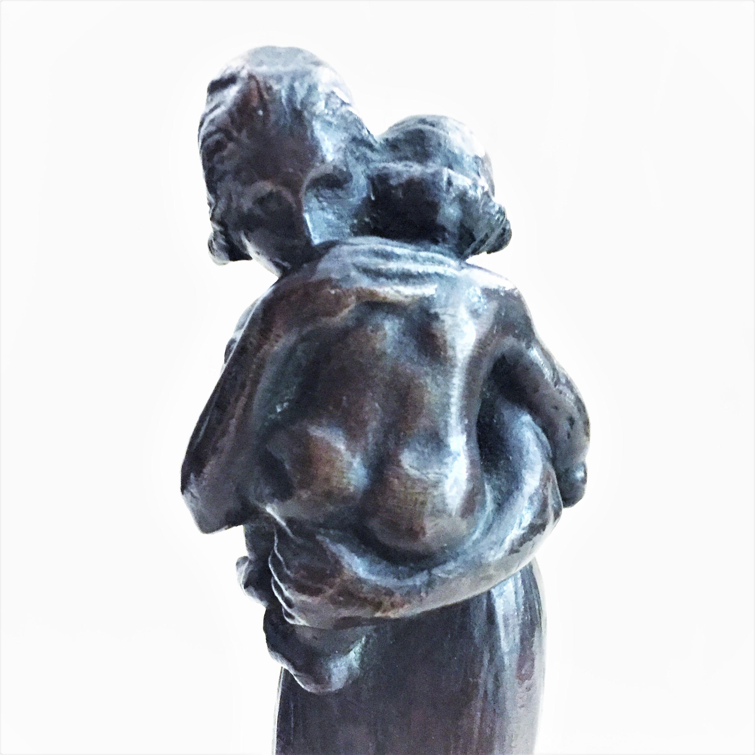 Ville Vallgren, Maternity, Art Deco Patinated Bronze Sculpture, circa 1920s 1