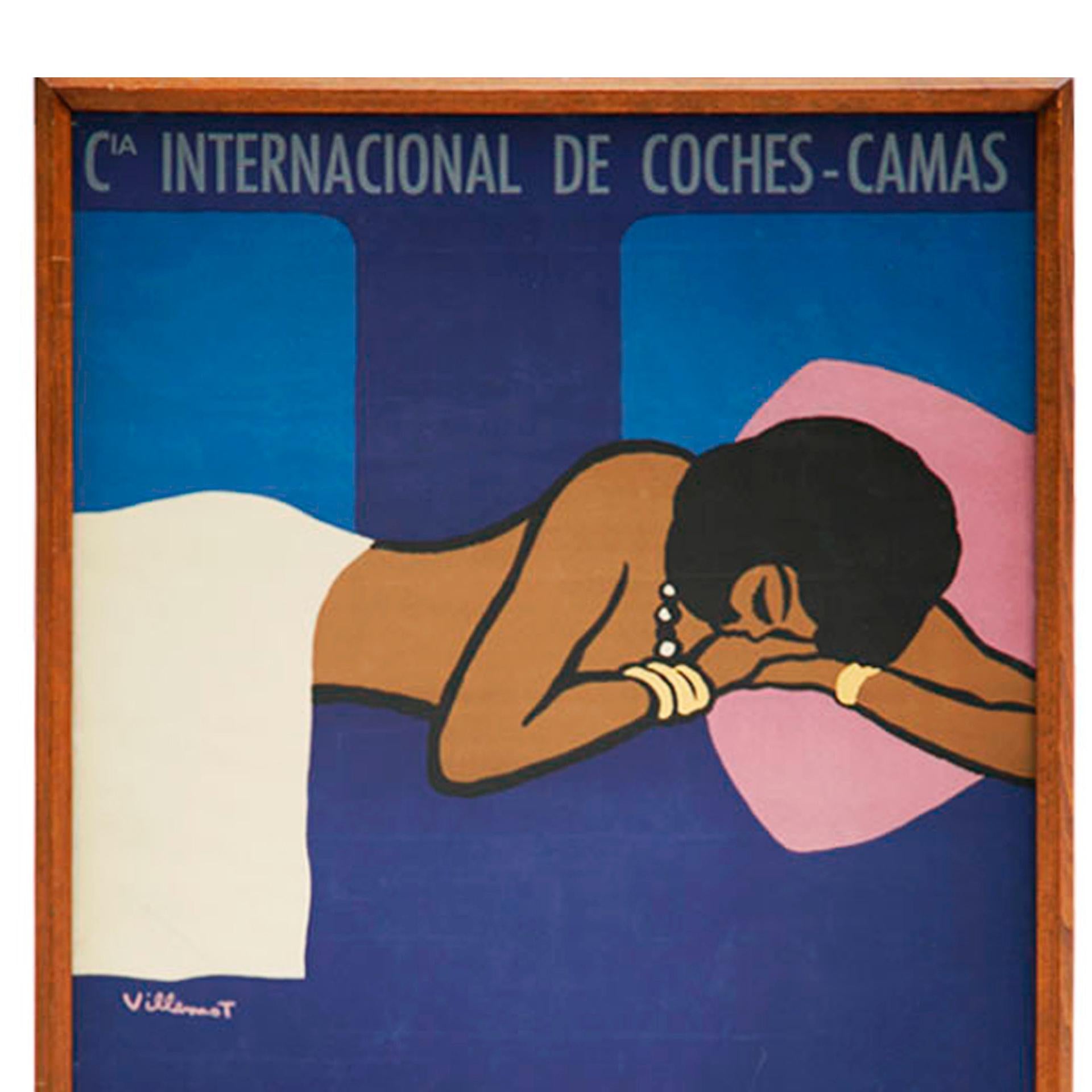 Spanish Bernard Villemot Art Decó Screen Print For Sale