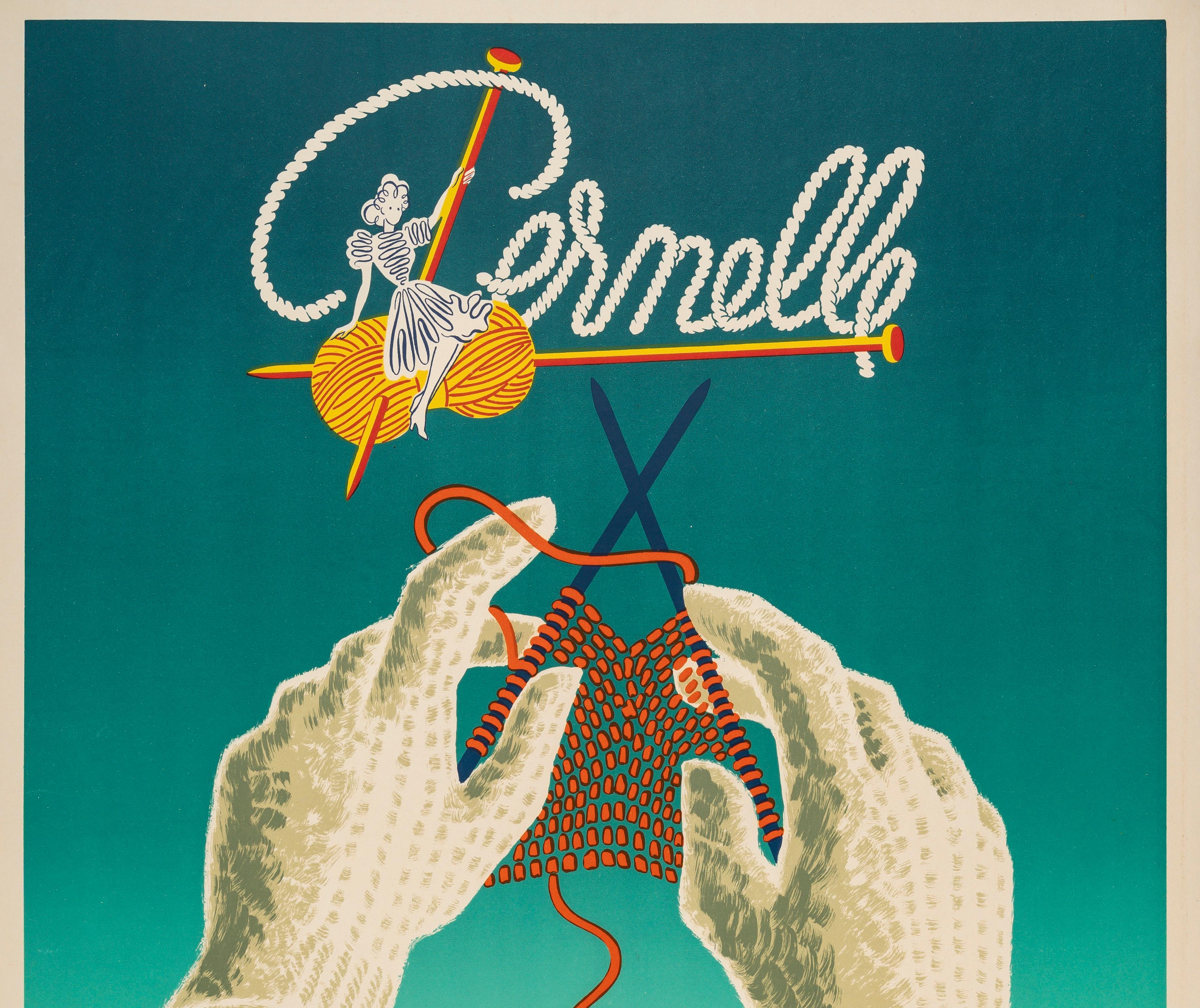 Plakat von Bernard Villemot aus der Zeit um 1950, um für die Wolle von Pernelle zu werben. 

Künstler: Bernard Villemot
Titel:  Pernelle - 100 % Leine
Datum: ca. 1950
Größe: 21,7 x 29,9 Zoll / 55 x 76 cm
MATERIALIEN und TECHNIKEN: Farblithografie
