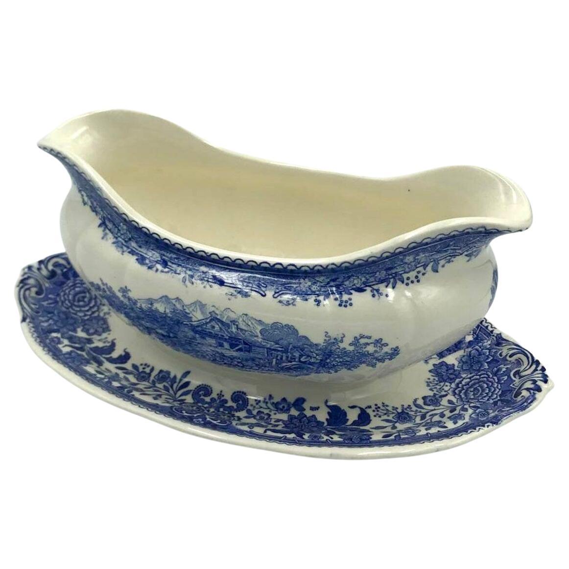 Villeroy & Boch Blue Burgenland Gravy Boat Ciotola per sugo vintage, Germania