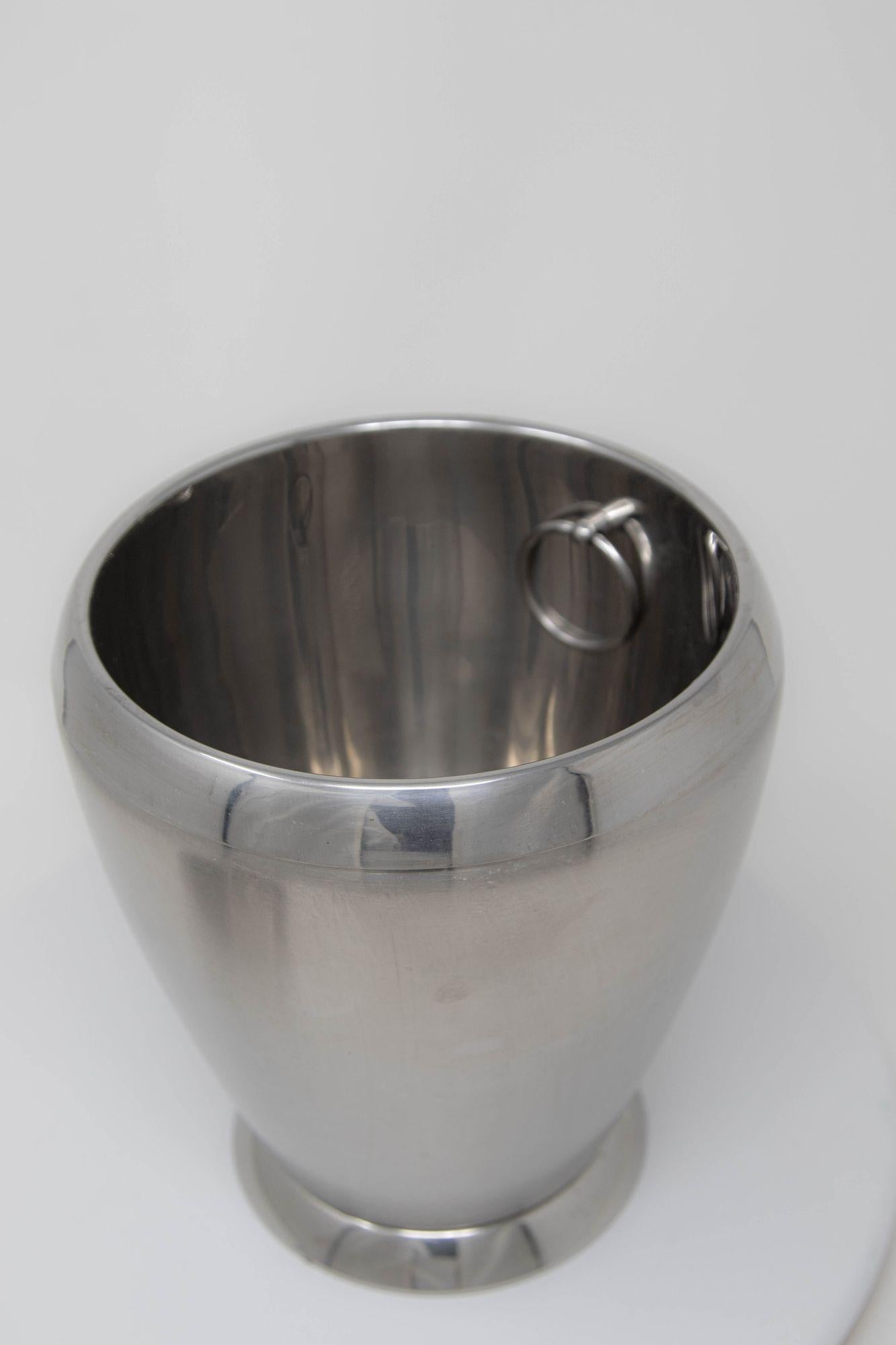 Villeroy and Boch Bogart Chrome Ice Bucket with Liner and Lid For Sale 5