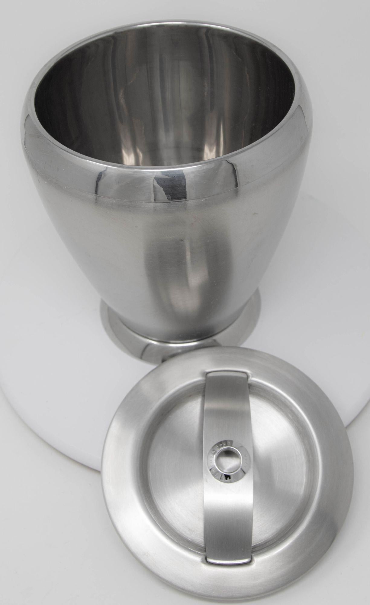Villeroy and Boch Bogart Chrome Ice Bucket with Liner and Lid For Sale 1