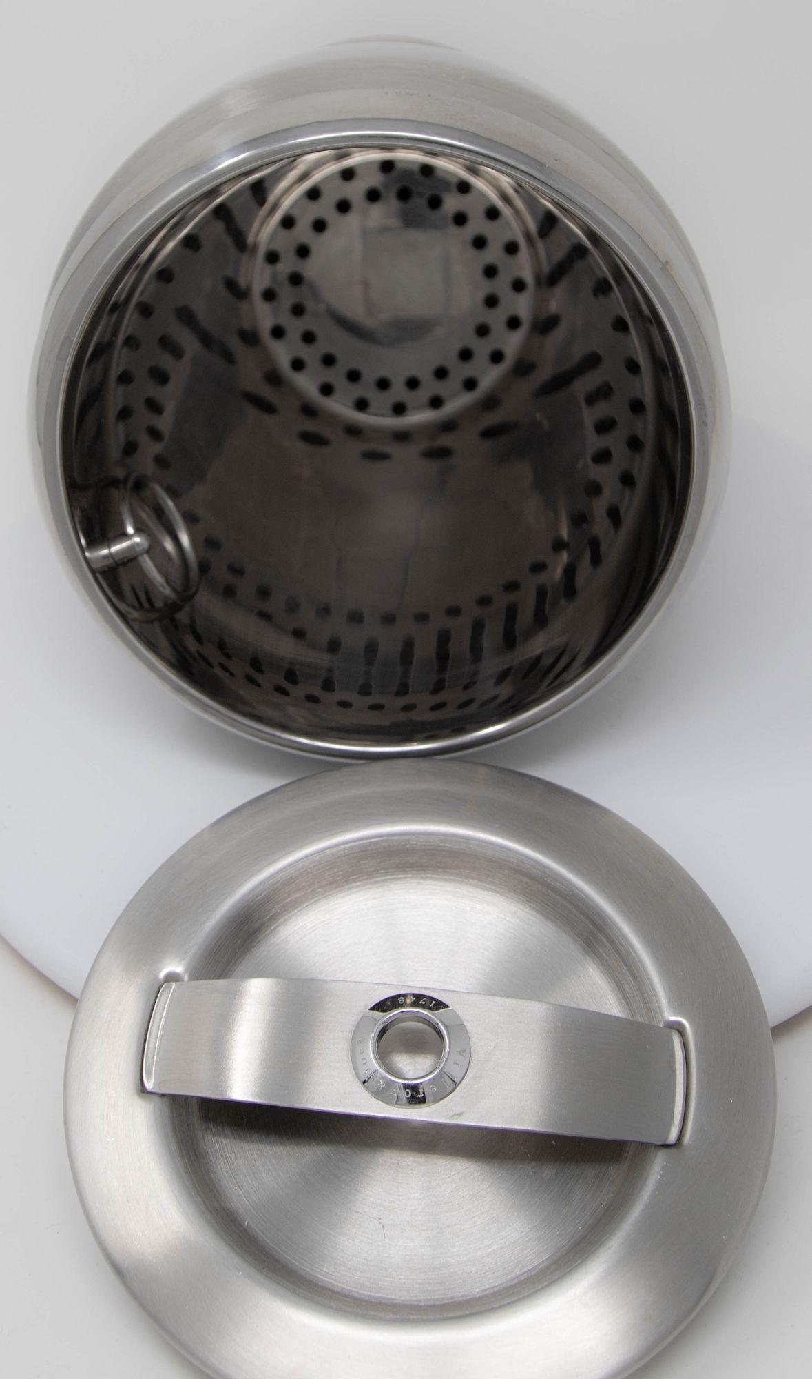 Villeroy and Boch Bogart Chrome Ice Bucket with Liner and Lid For Sale 2