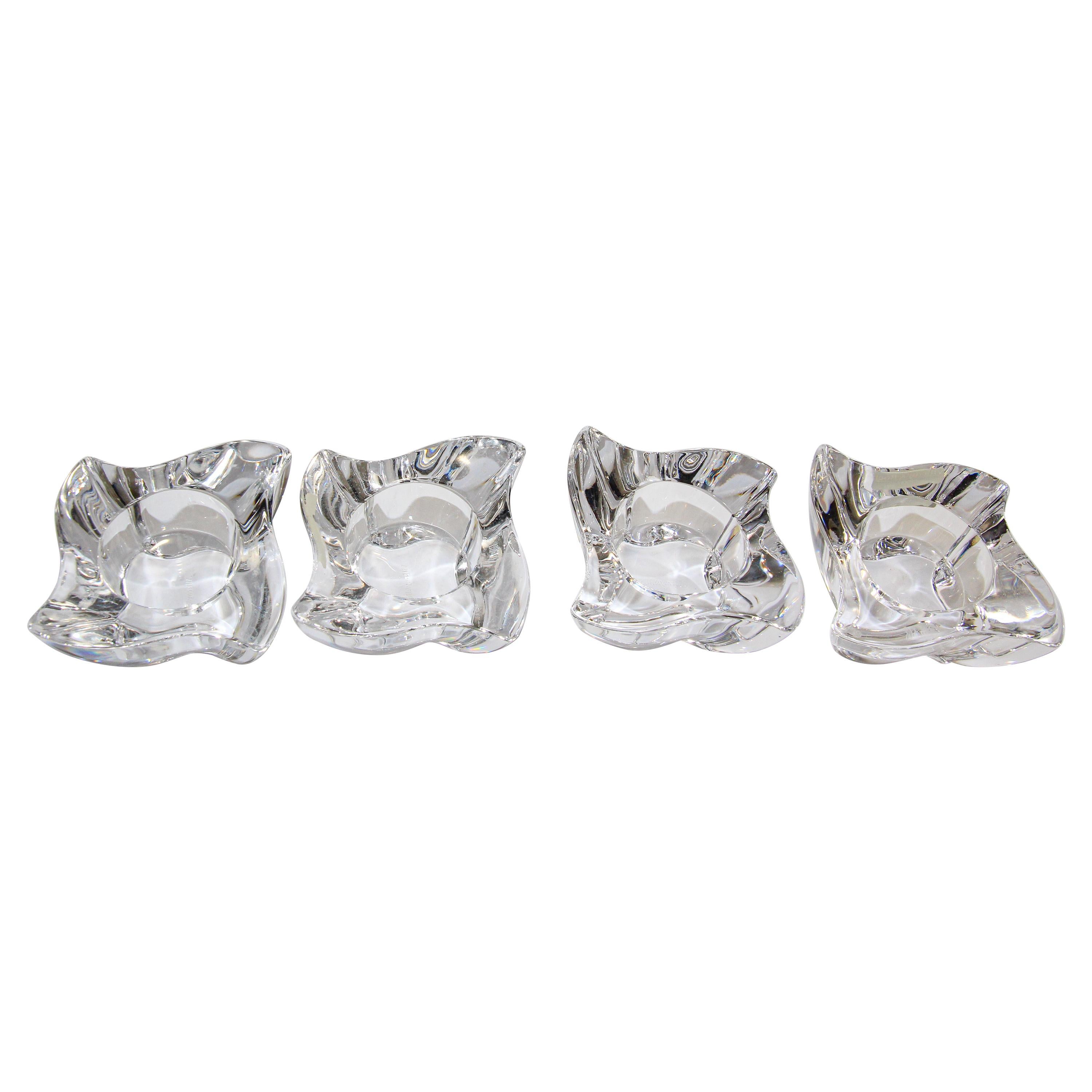 Villeroy and Boch Crystal Votive Candle Holders Set of 4