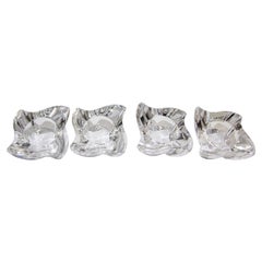 Retro Villeroy and Boch Crystal Votive Candle Holders Set of 4
