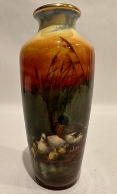Villeroy and Boch Mettlach Vase with Family of Ducks
