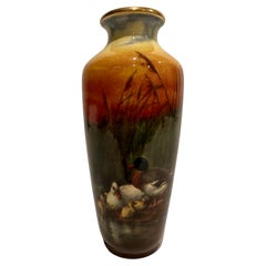 Villeroy- und Boch Mettlach-Vase mit Familie von Enten