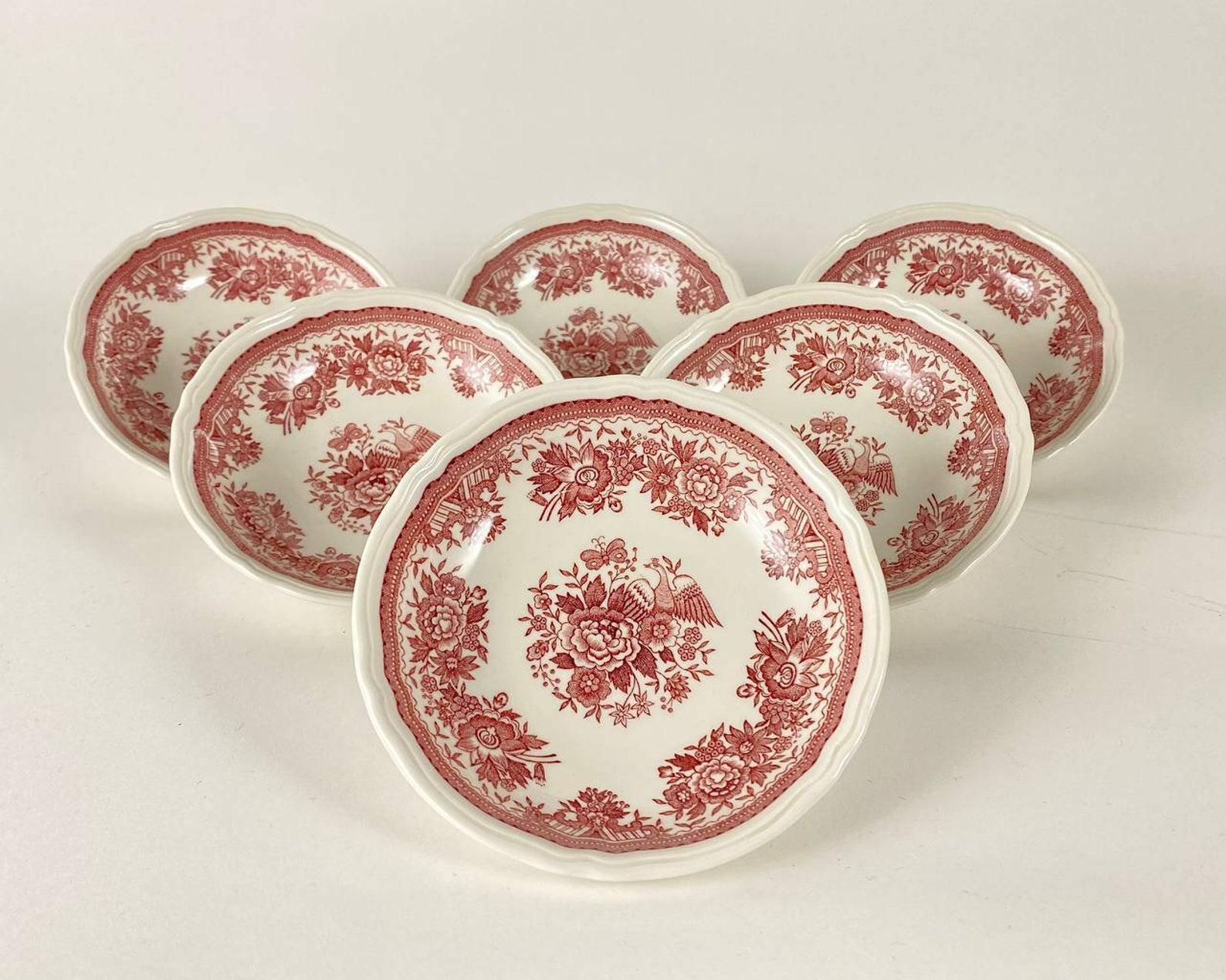 Mid-Century Modern Villeroy and Boch Red Fasan Small Bowl  Vitro Porcelain Bowl, Germany