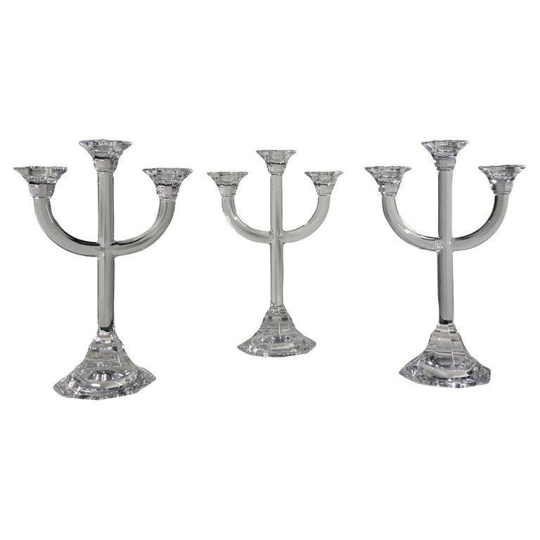 Villeroy and Boch Trio of Crystal Candelabra at 1stDibs