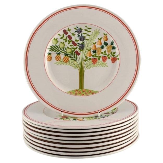 Villeroy & Boch, 10 Bon Appetit Porcelain Dinner Plates with Fruit Trees For Sale