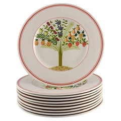 Retro Villeroy & Boch, 10 Bon Appetit Porcelain Dinner Plates with Fruit Trees