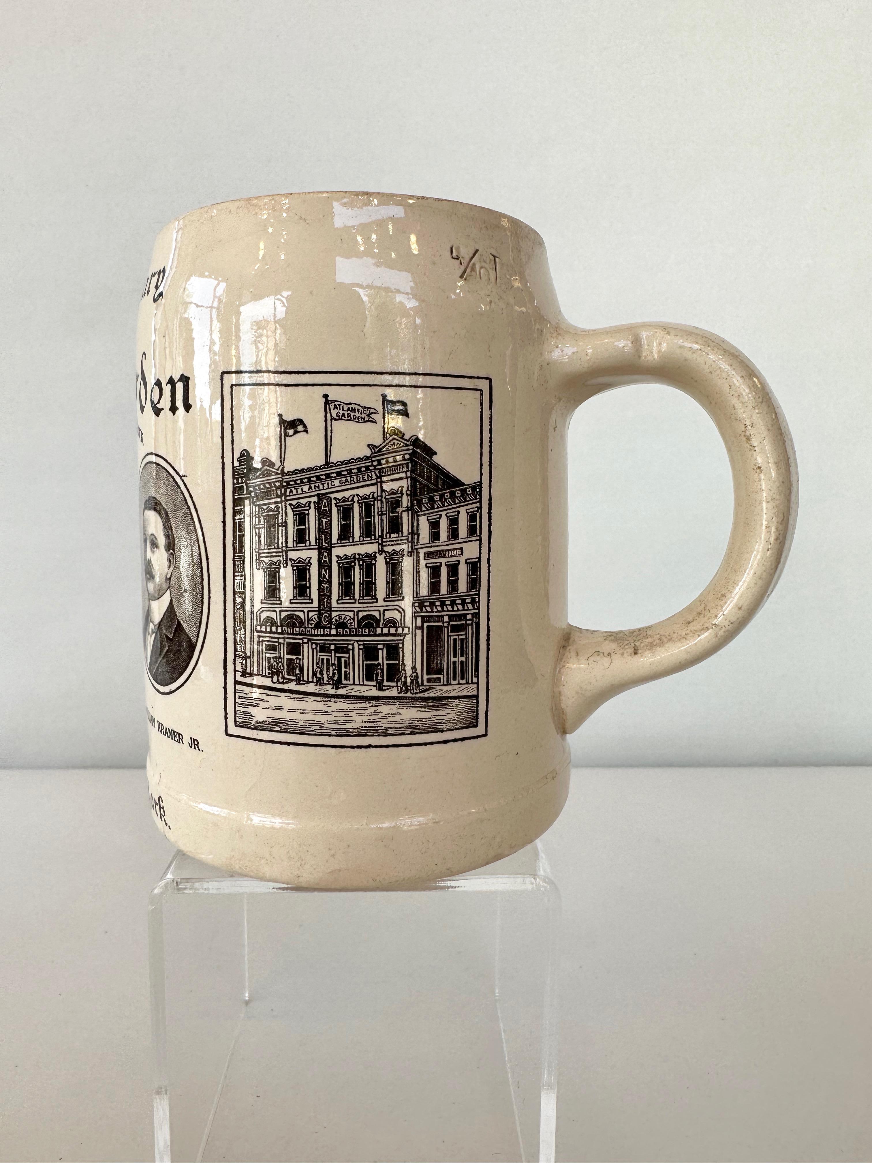 Vernissé Villeroy & Boch - Beer Stein commémoratif du 50e anniversaire du jardin Atlantic, 1908 en vente