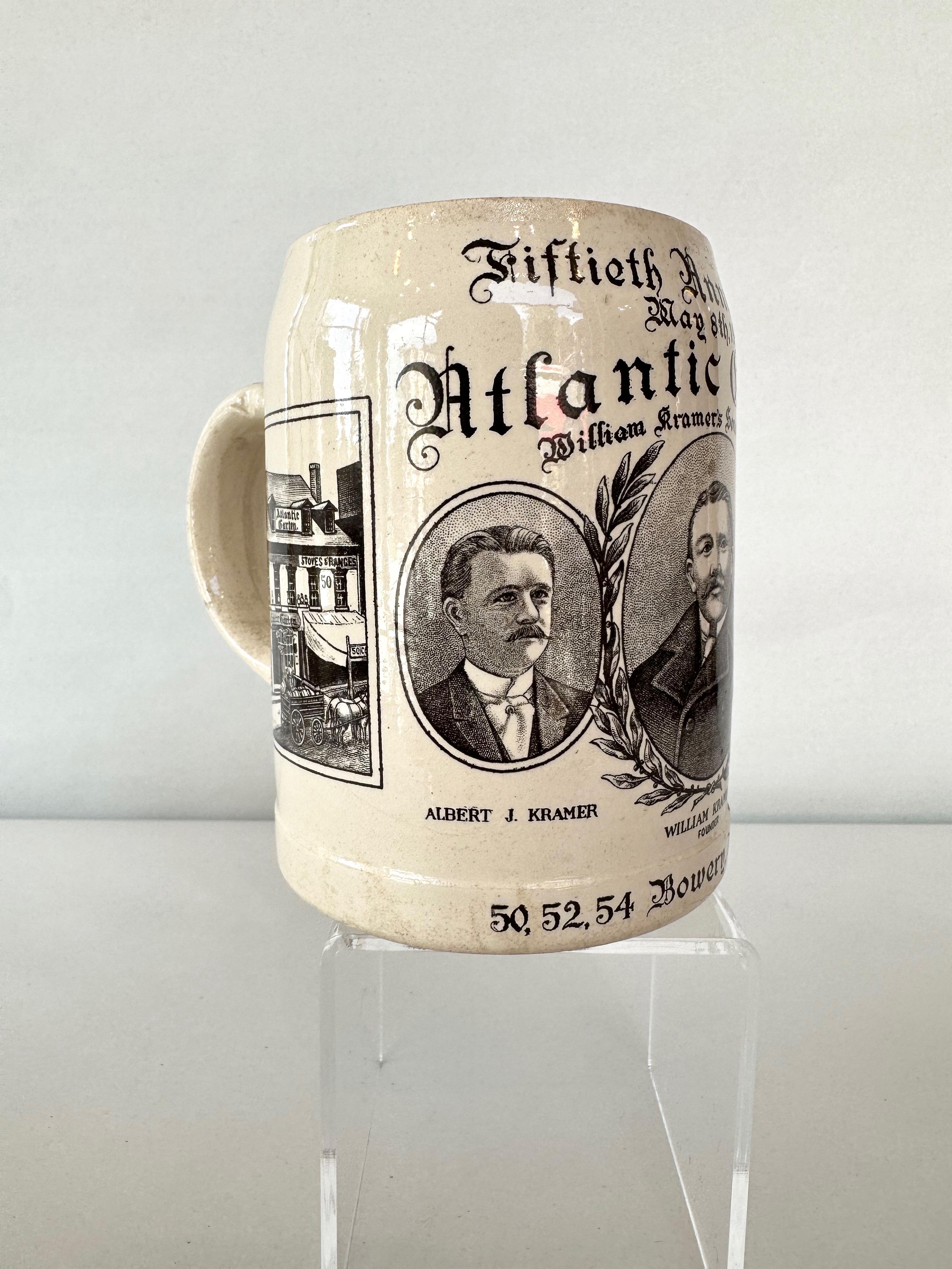Villeroy & Boch - Beer Stein commémoratif du 50e anniversaire du jardin Atlantic, 1908 en vente 2