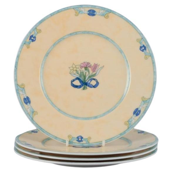 Villeroy & Boch, a set of four Castellina porcelain plates with floral motif For Sale