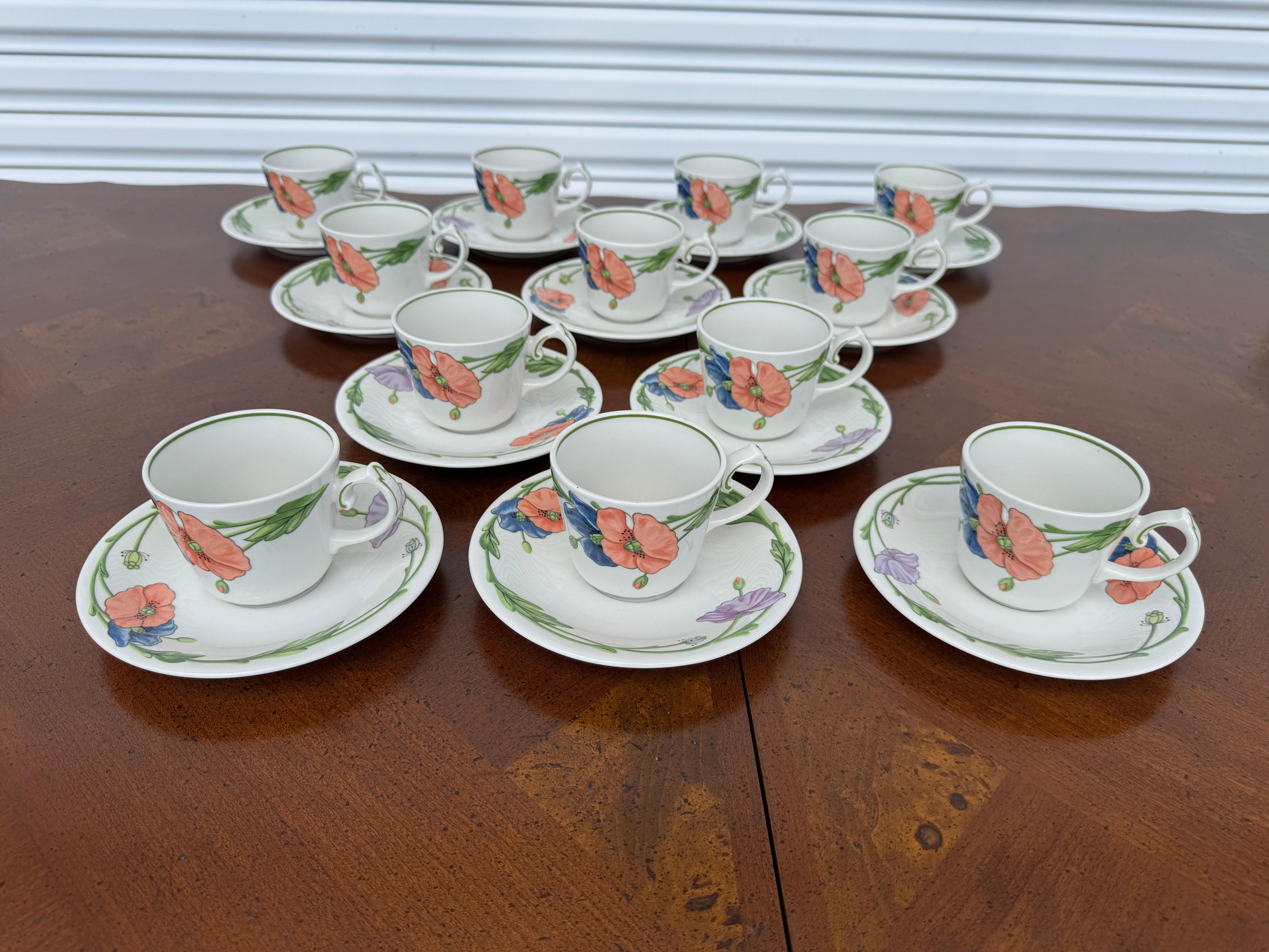 Porcelain Villeroy & Boch Amapola Floral Gravy Boat and more Tea Cups & Plates
