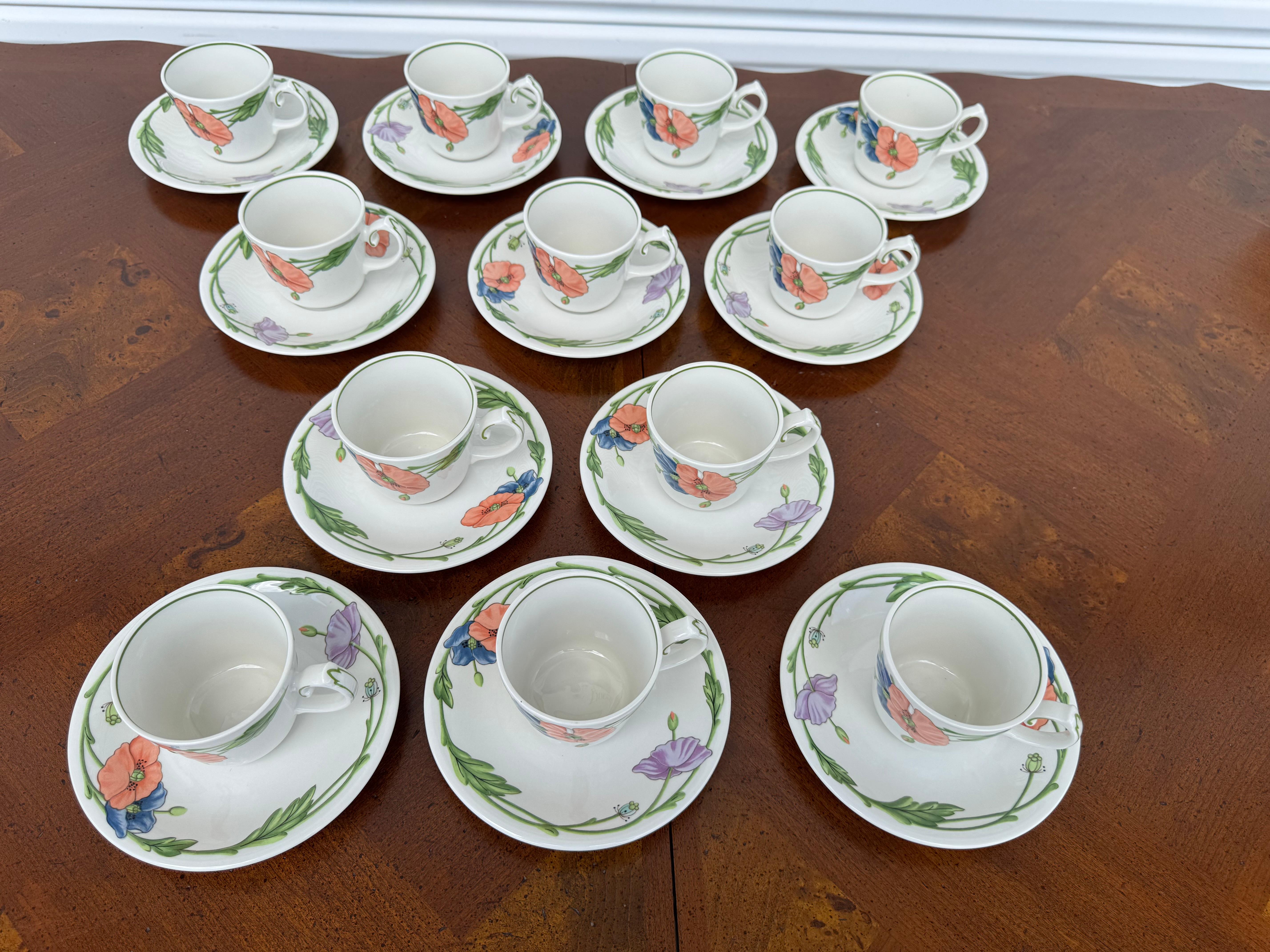 Villeroy & Boch Amapola Floral Gravy Boat and more Tea Cups & Plates 1