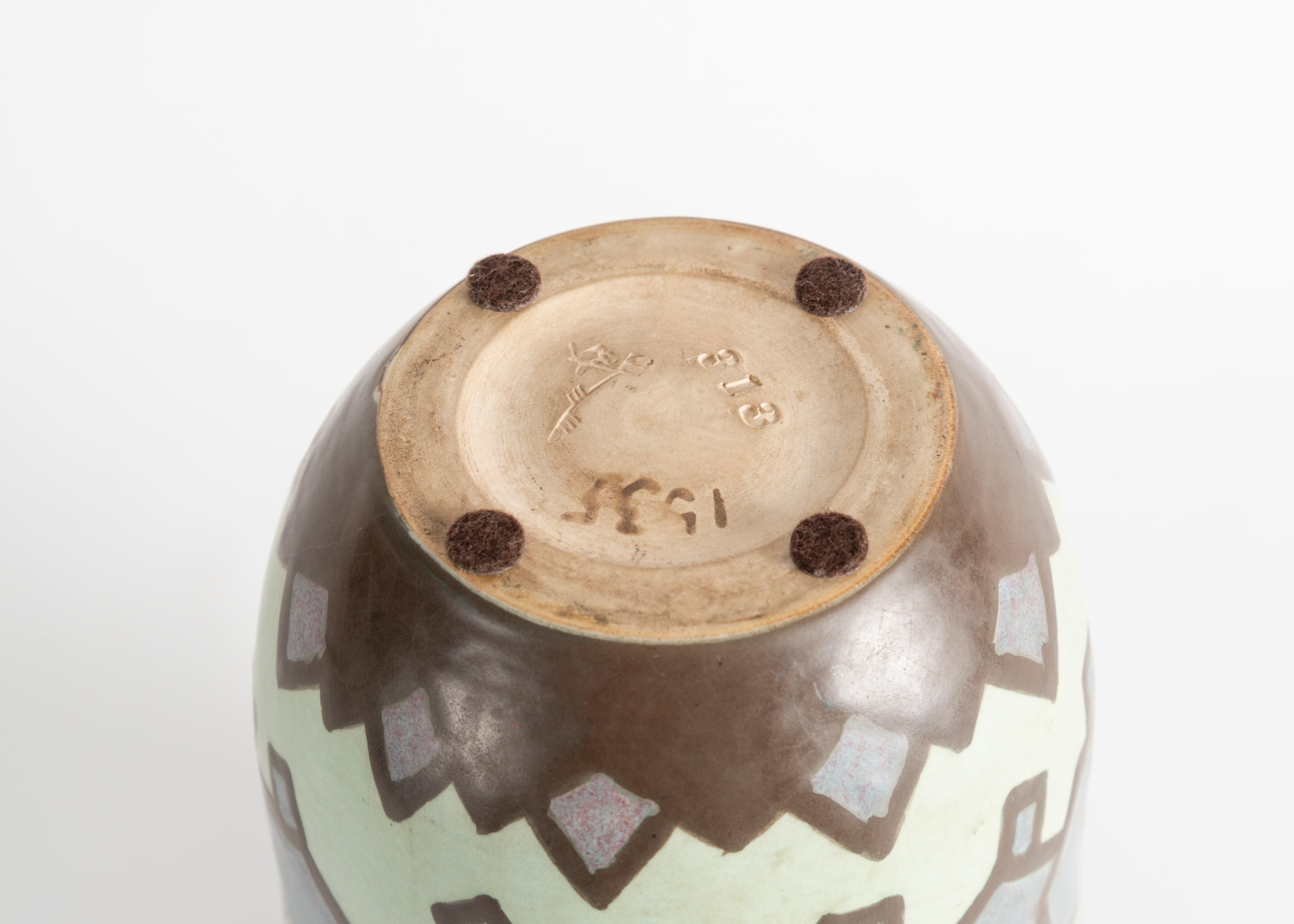 Villeroy & Boch, Vase aus Steingut im Art déco-Stil, Luxemburg, um 1930 (Französisch)