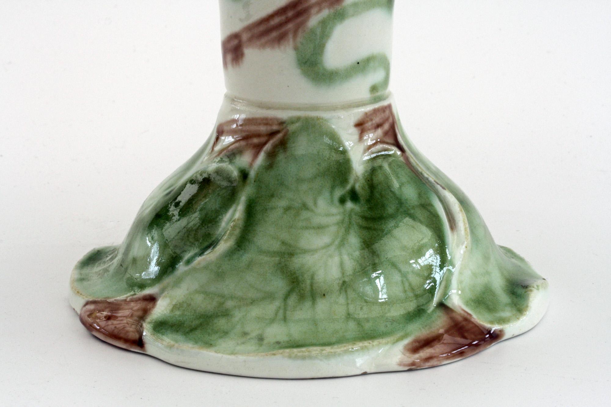 Villeroy & Boch Tubelined geblümte Kompottschale aus Majolica Keramik im Art nouveau-Stil im Angebot 2