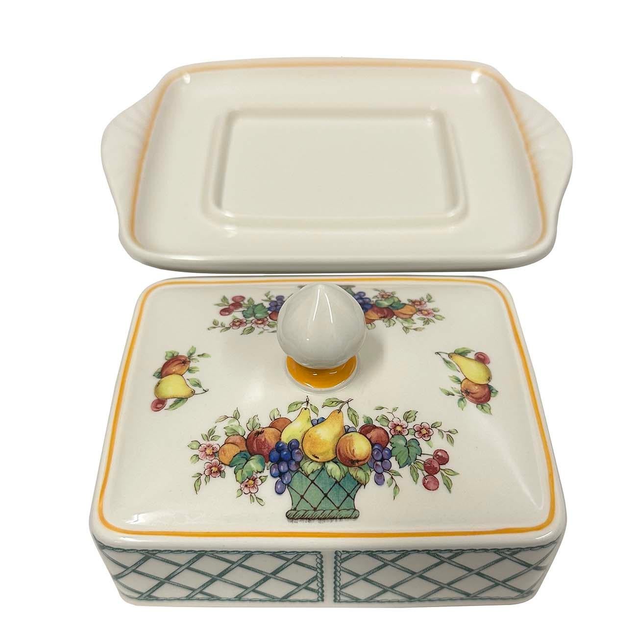 Villeroy & Boch Korb Seltene rechteckige Deckel-Butterschale mit Deckel (Deutsch) im Angebot