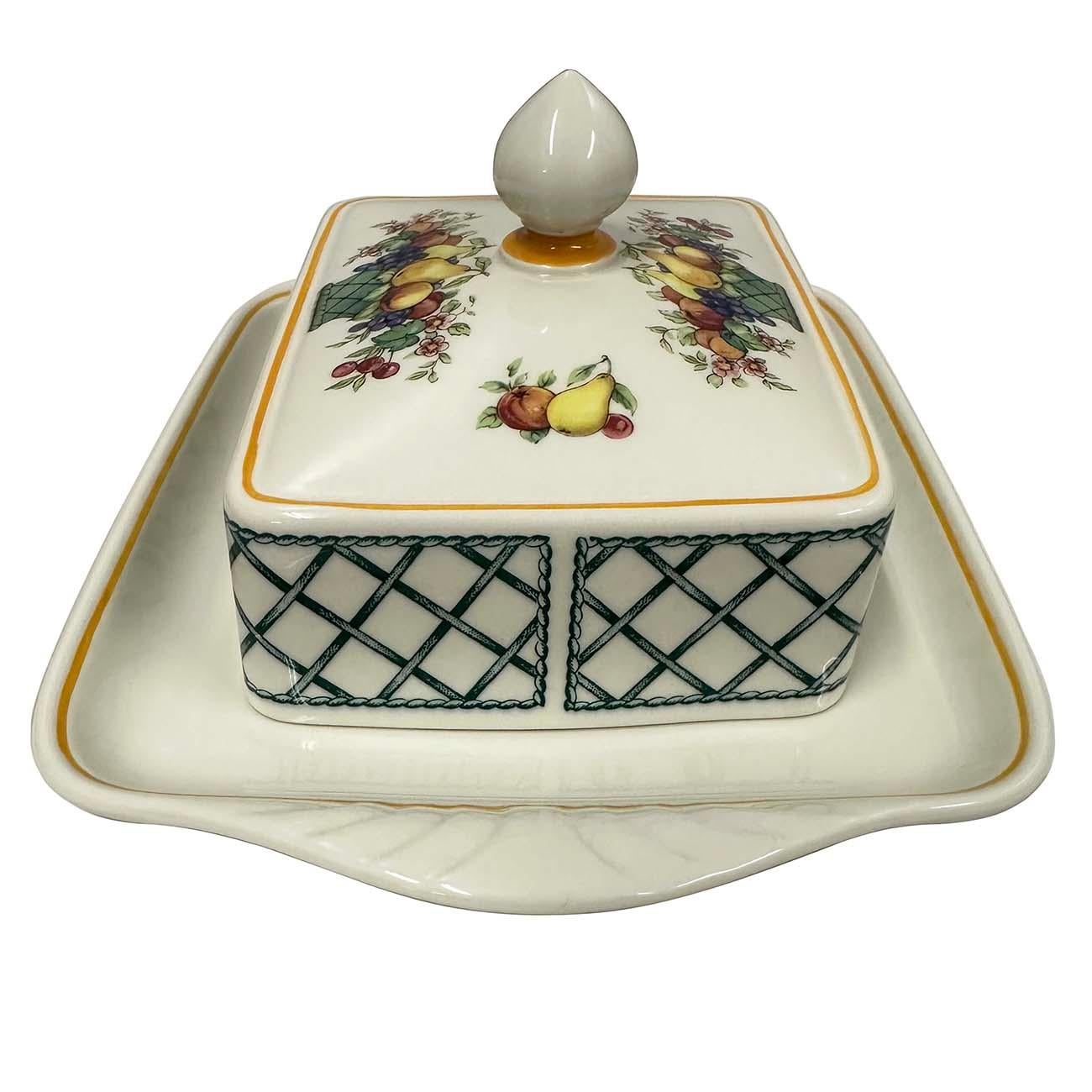 Villeroy & Boch Korb Seltene rechteckige Deckel-Butterschale mit Deckel im Zustand „Gut“ im Angebot in Pomona, CA