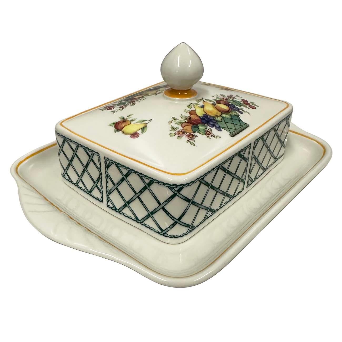 Villeroy & Boch Korb Seltene rechteckige Deckel-Butterschale mit Deckel (20. Jahrhundert) im Angebot