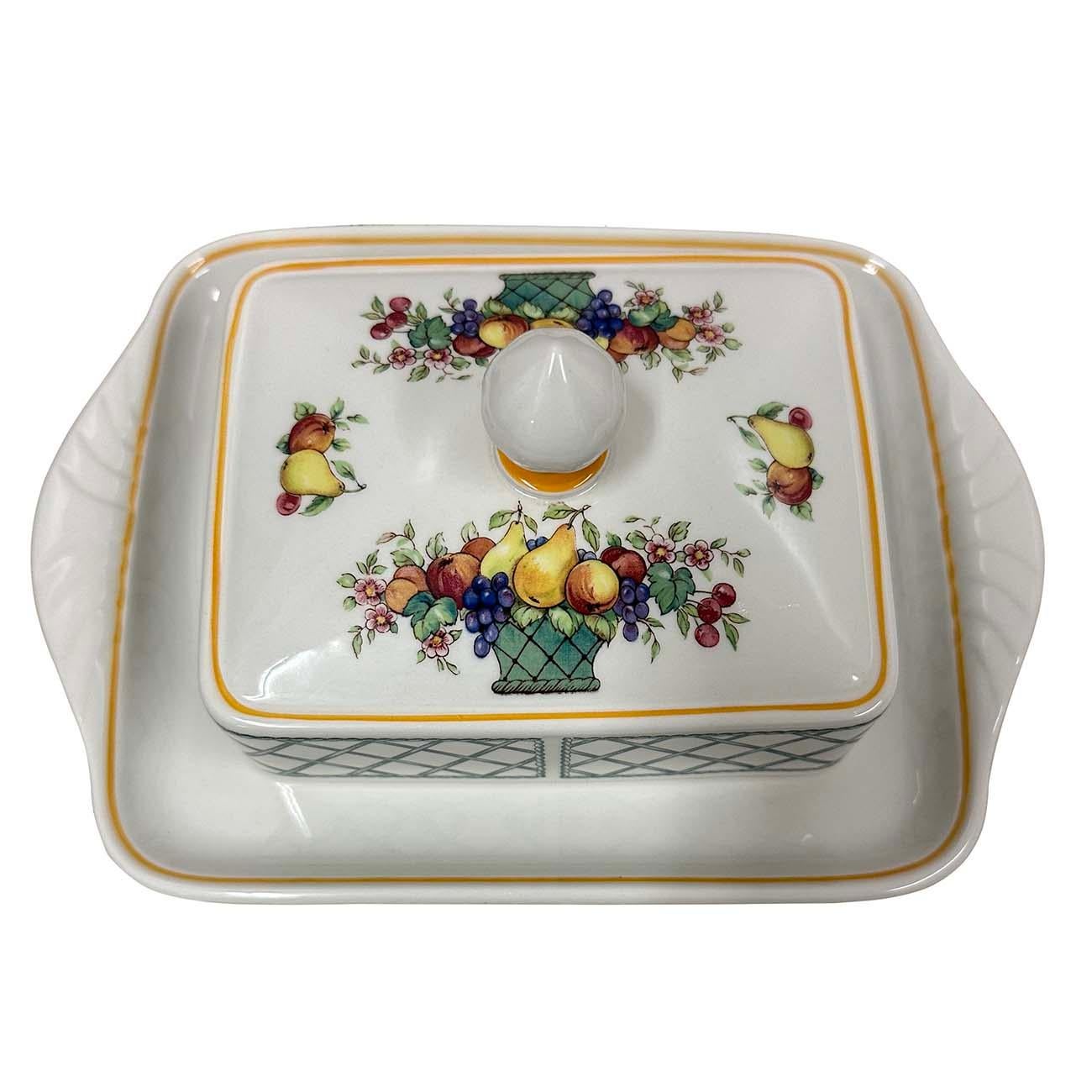 Villeroy & Boch Korb Seltene rechteckige Deckel-Butterschale mit Deckel im Angebot 2