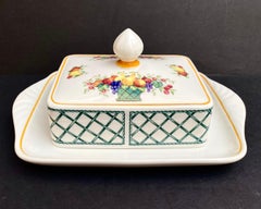 Villeroy & Boch Basket Rare Rectangular Covered Butter Dish, Germany, 1970