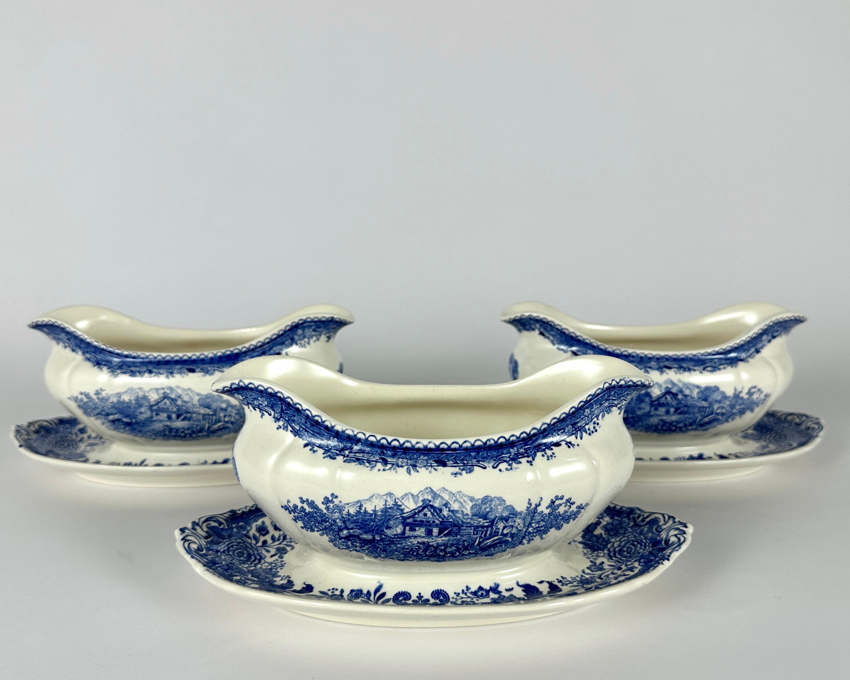 Salsiera Villeroy & Boch Blue Burgenland con sottopiatto, Germania In condizioni ottime in vendita a Bastogne, BE