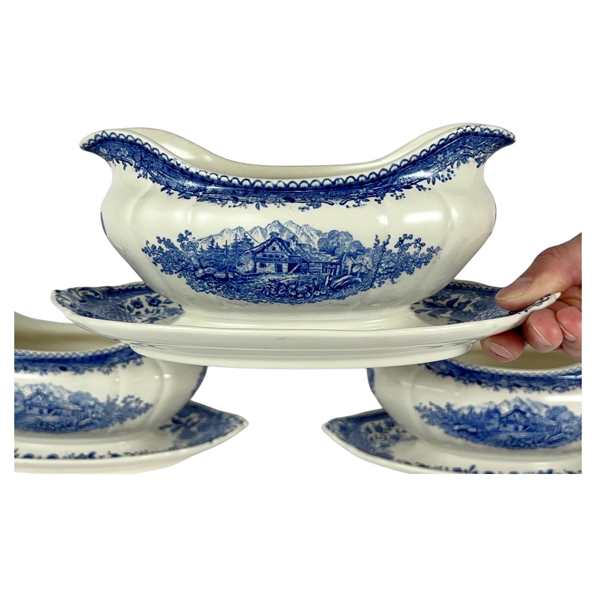 Salsiera Villeroy & Boch Blue Burgenland con sottopiatto, Germania in vendita