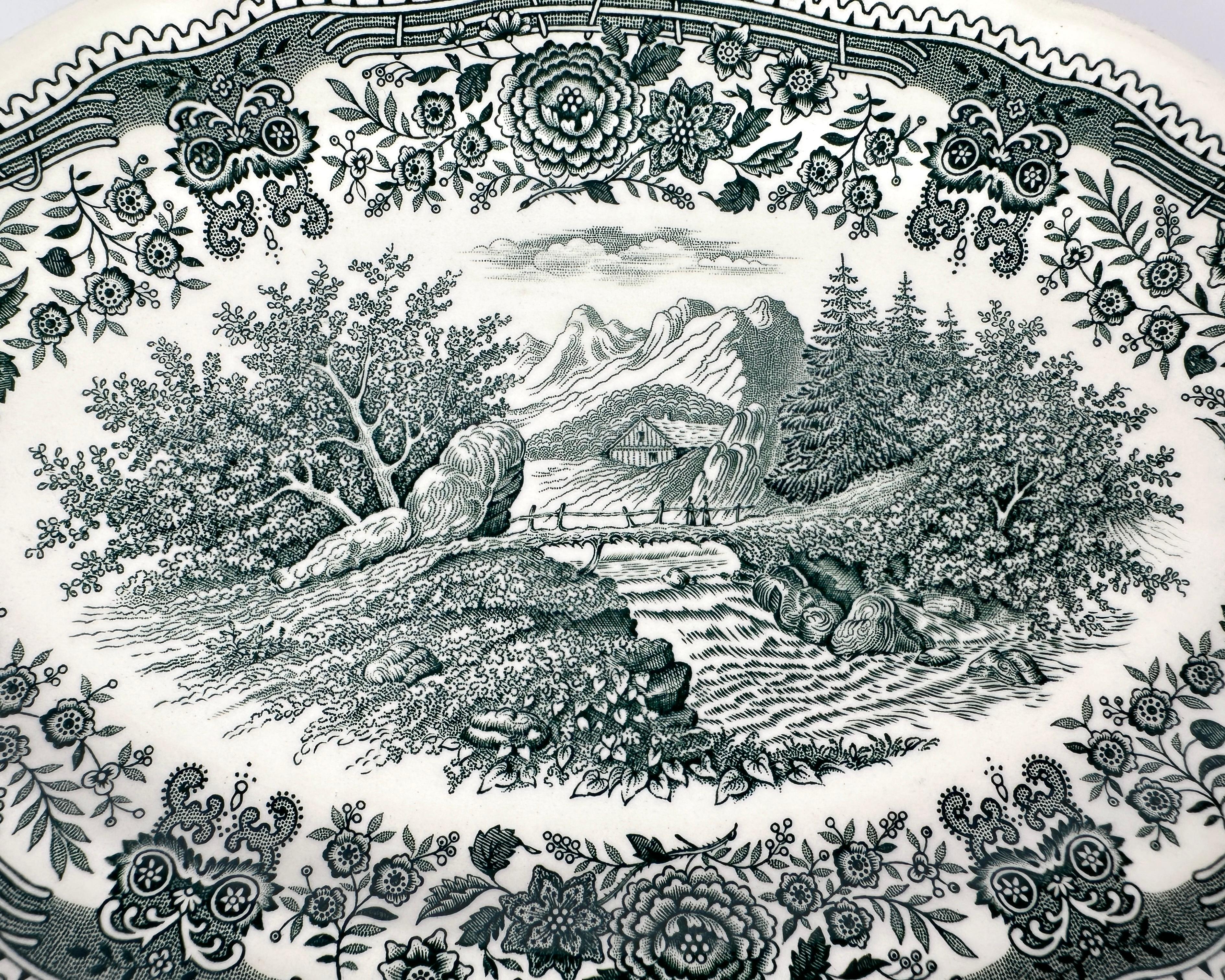 Villeroy & Boch Burgenland Green Serving Platters Set 3 Vintage, Germany In Excellent Condition In Bastogne, BE