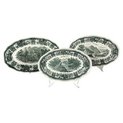 Villeroy & Boch Burgenland Green Serving Platters Set 3 Vintage, Germany