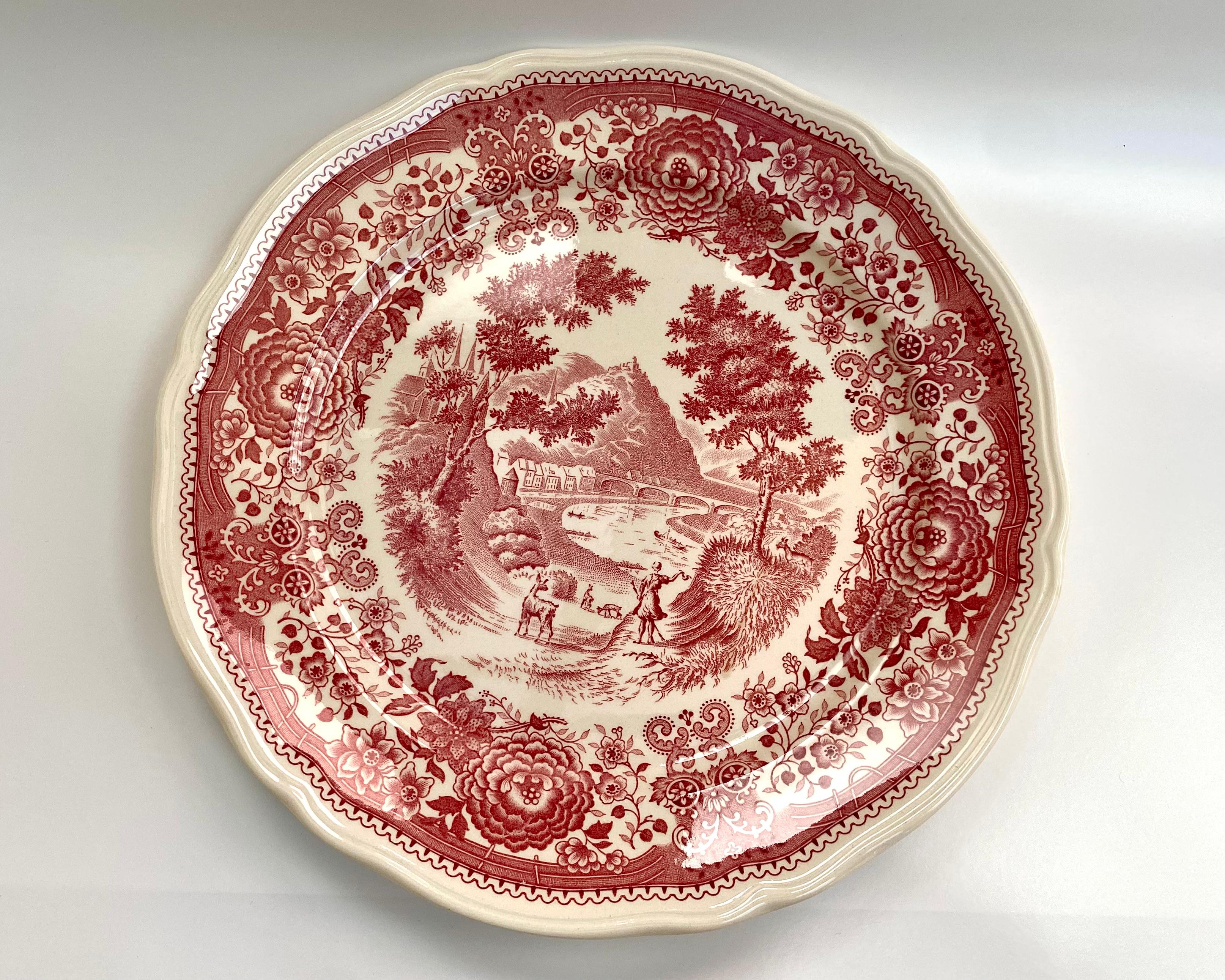 Villeroy & Boch Burgenland Rotes Essteller-Couchtisch-/Teeservice/Serviergeschirr-Set, Deutschland 1