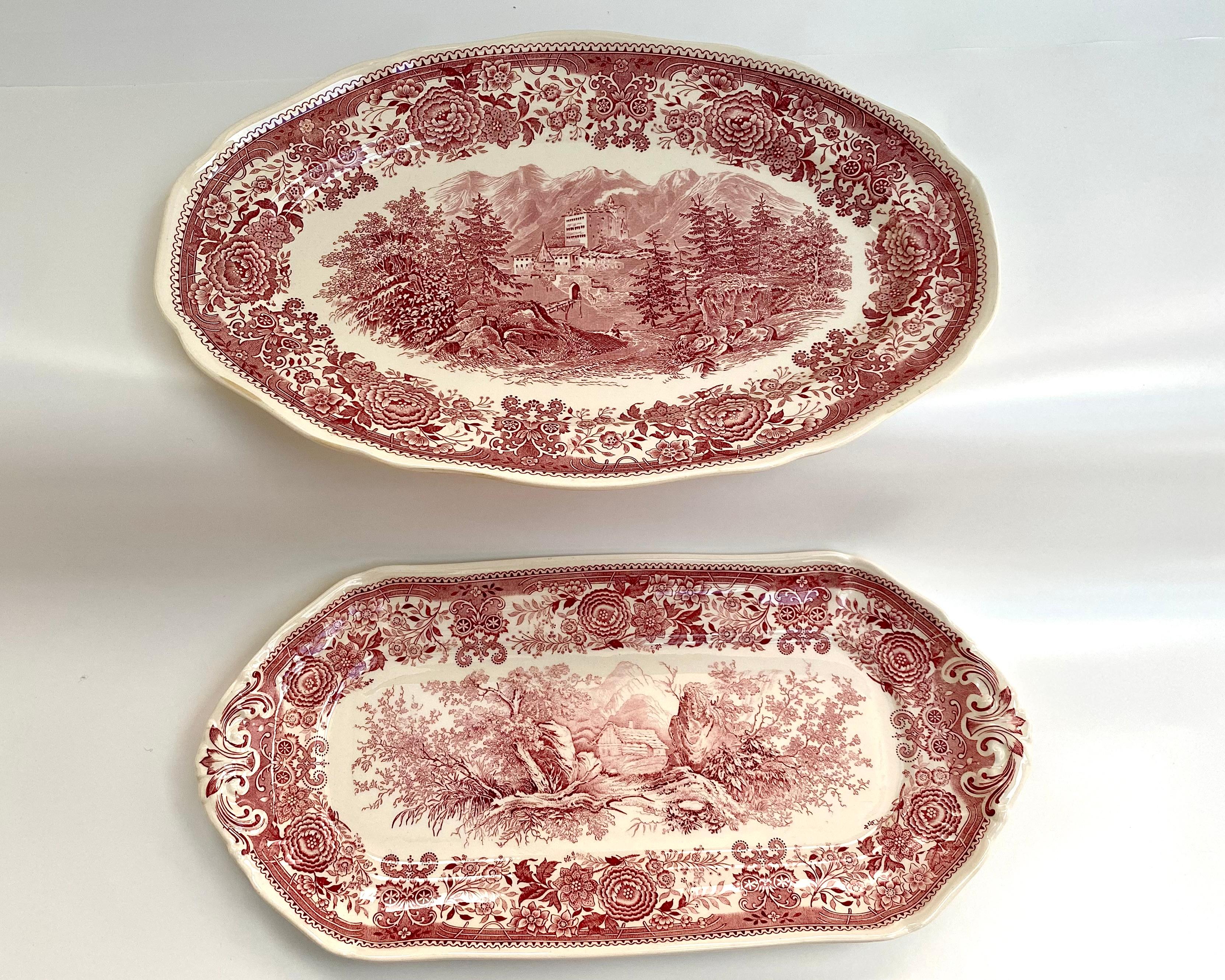 Villeroy & Boch Burgenland Rotes Essteller-Couchtisch-/Teeservice/Serviergeschirr-Set, Deutschland 2