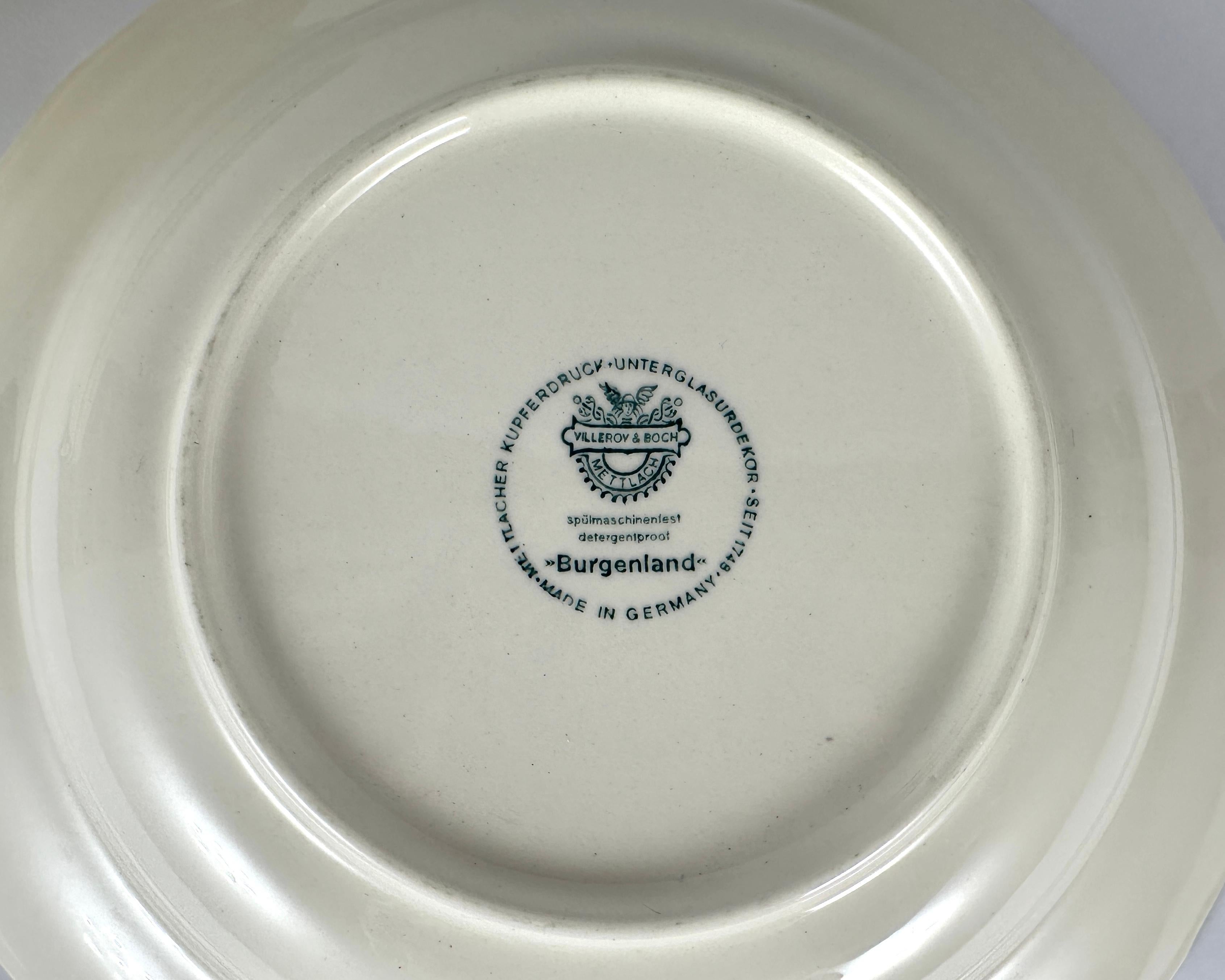 Villeroy & Boch Burgenland Platos hondos para sopa Plato hondo para ensalada con borde verde Alemán en venta