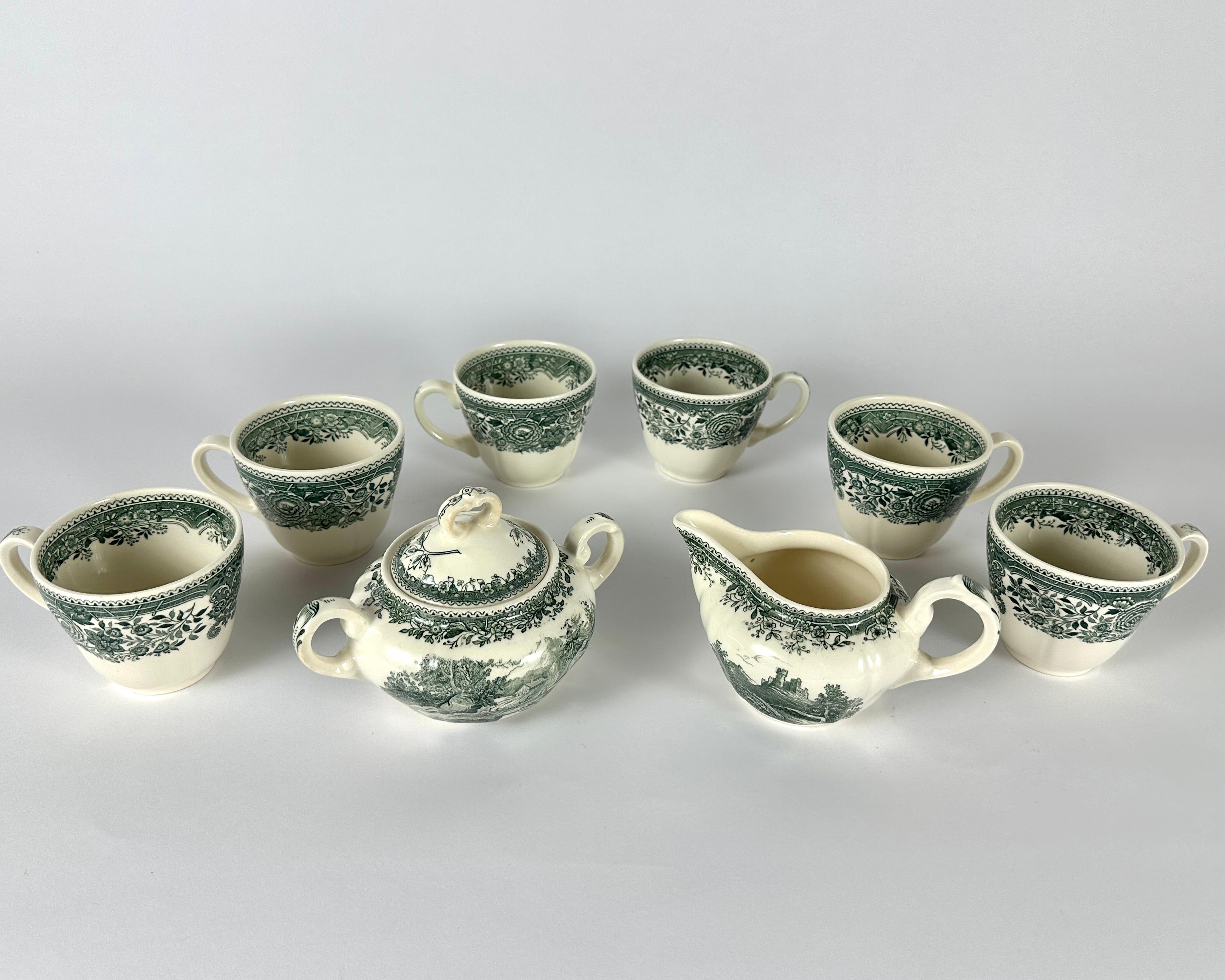 German Villeroy & Boch Coffee Serving Set Green Burgenland with Stamp 1970s/80s For Sale