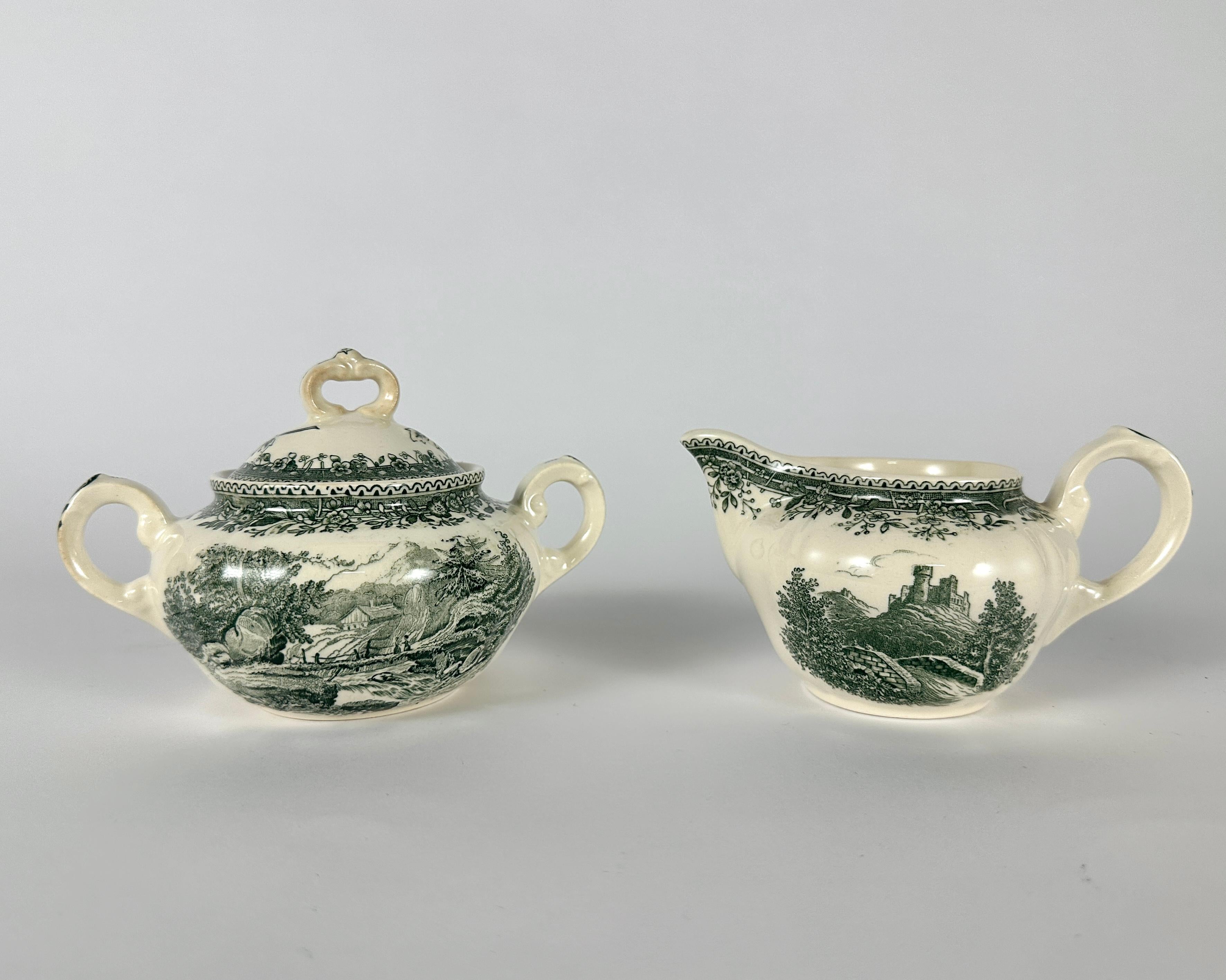 Late 20th Century Villeroy & Boch Coffee Serving Set Green Burgenland with Stamp 1970s/80s For Sale