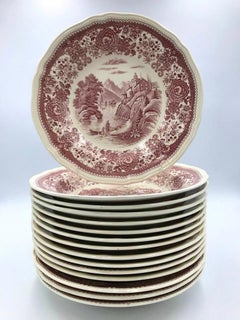 Villeroy & Boch Deep Soup Plates, Red Burgenland Series, Germany