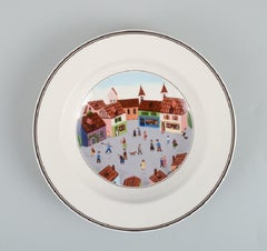 Villeroy & Boch, Design Gérard Laplau, Set of Six Deep Porcelain Plates