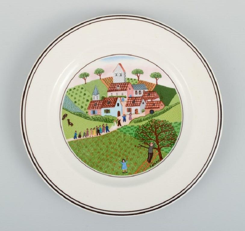 Villeroy & Boch, Diseño Gérard Laplau, Juego de seis platos de porcelana siglo XX en venta