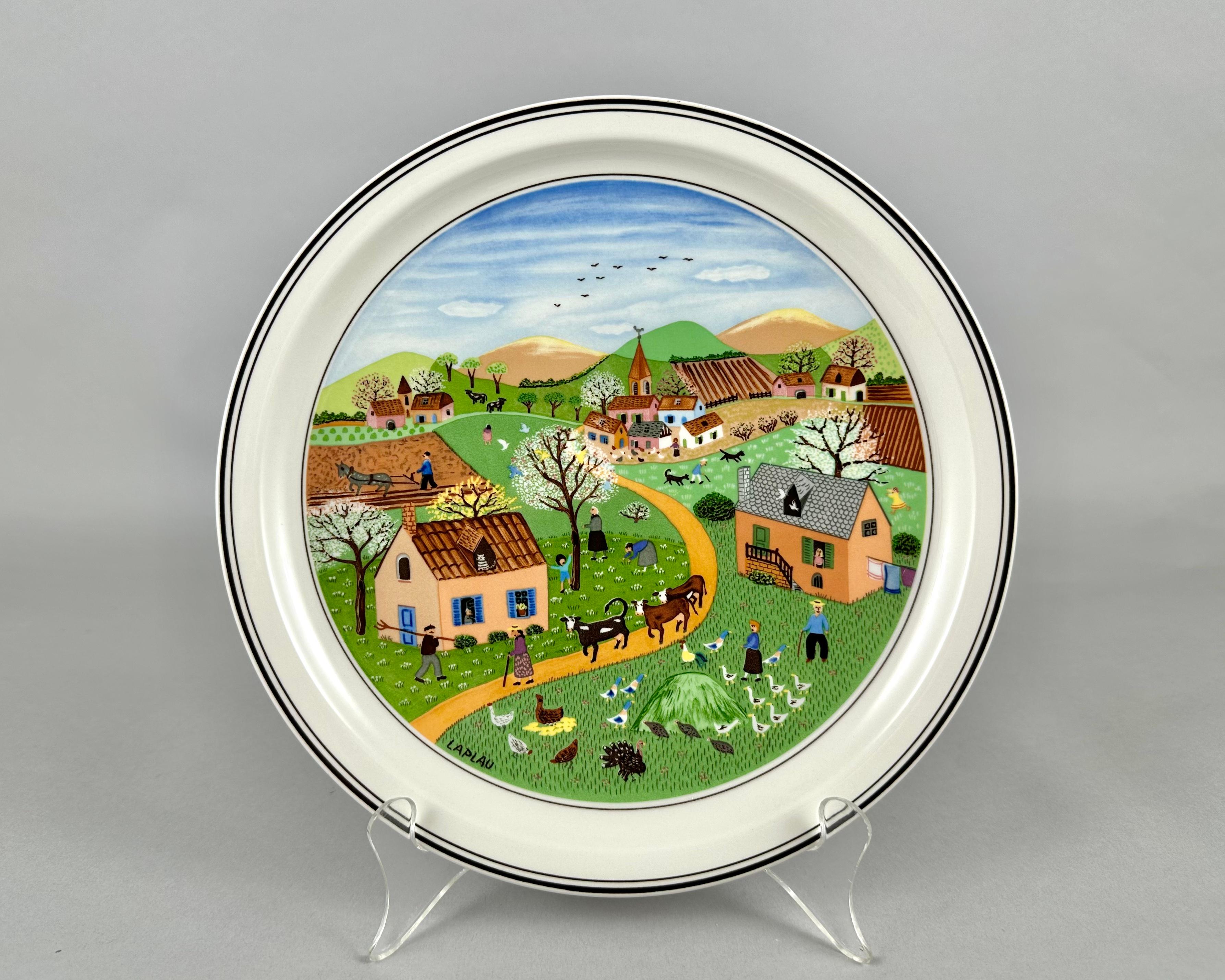 Luxembourgish Villeroy & Boch Design Naif Decorative Plates Four Seasons by G. Laplau, Set 4