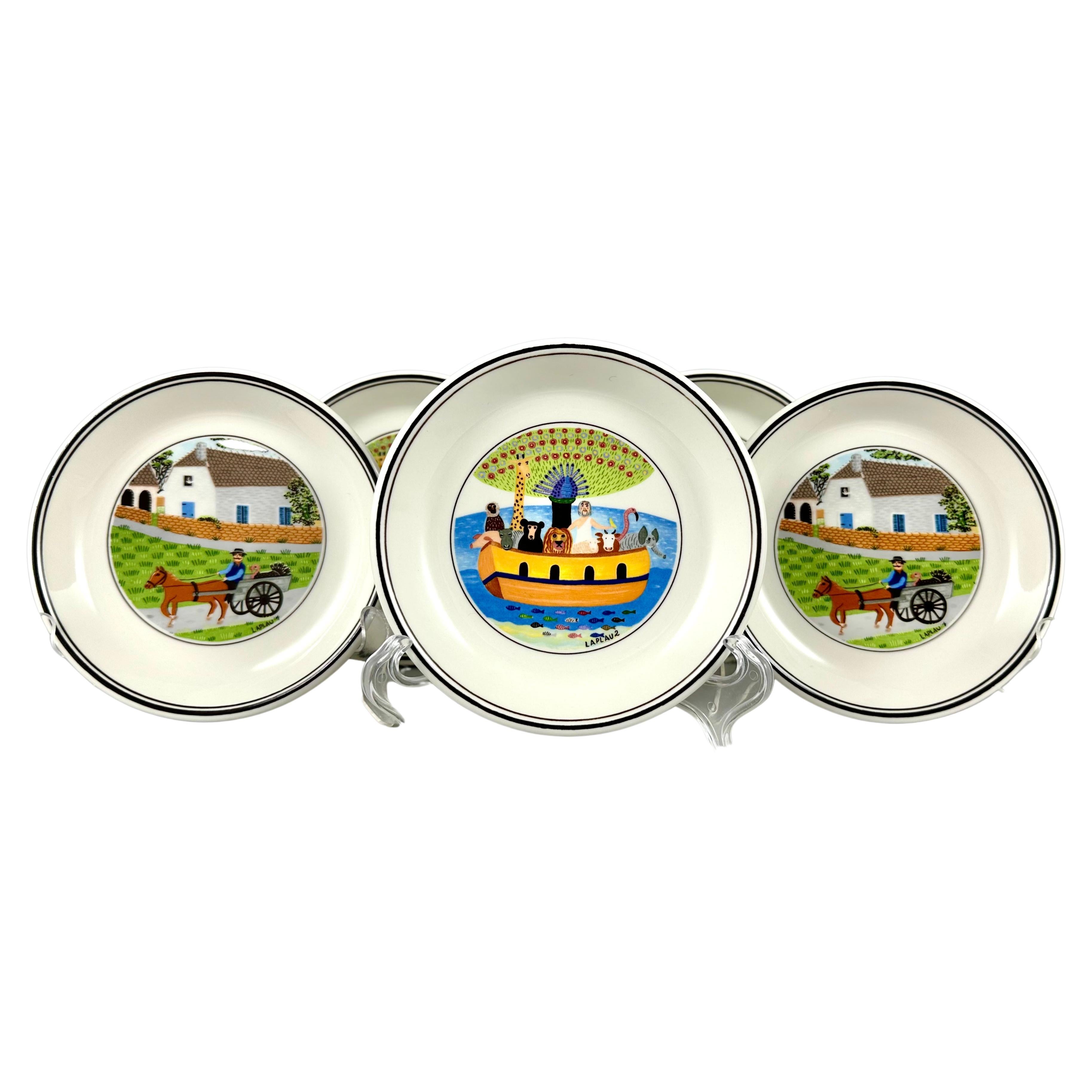 Villeroy & Boch Design Naif Small Plates by Gerard Laplau Set 5 Germany 80s For Sale