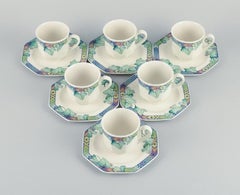 Villeroy & Boch, Germany, Six-Person "Pasadena" Porcelain Coffee Service