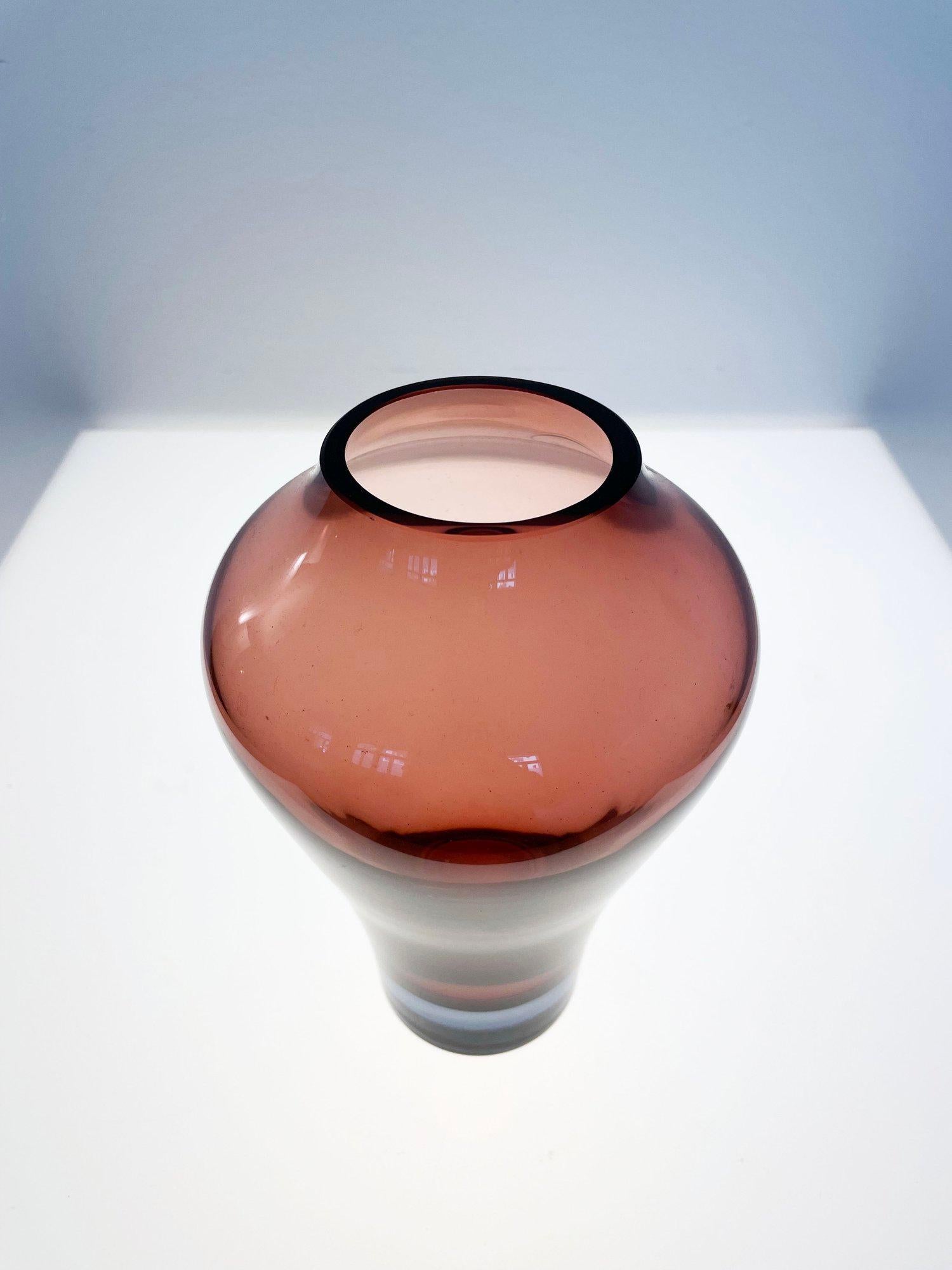 Mid-Century Modern Villeroy & Boch Glass Vase (Handmade) For Sale