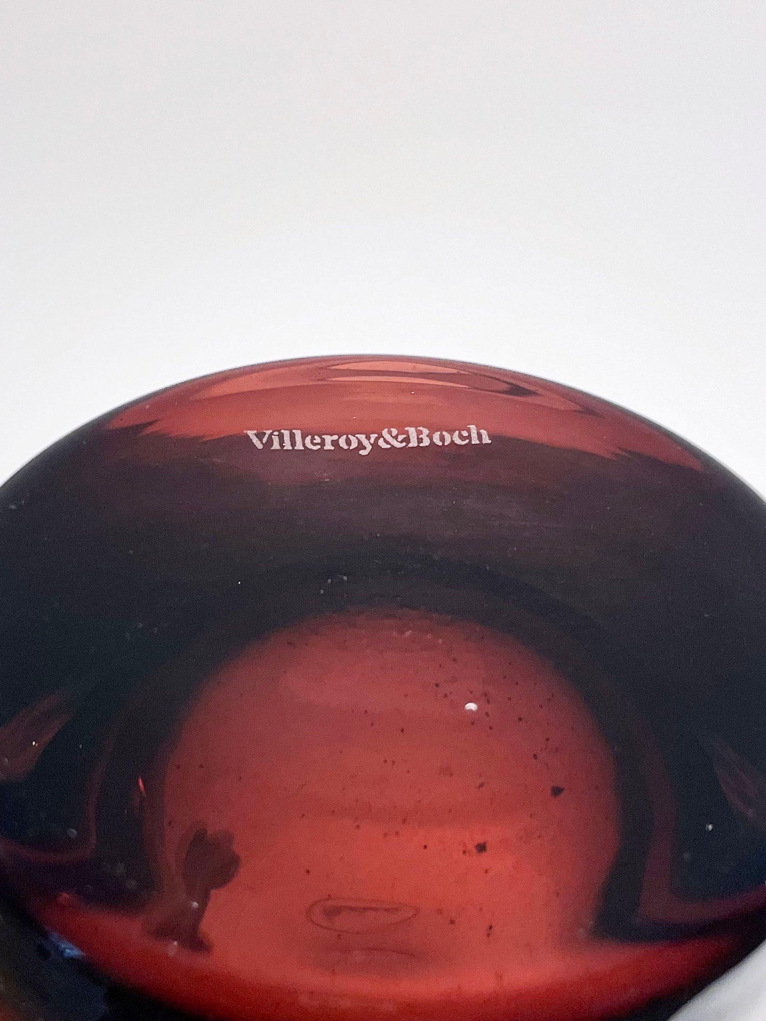 German Villeroy & Boch Glass Vase (Handmade) For Sale