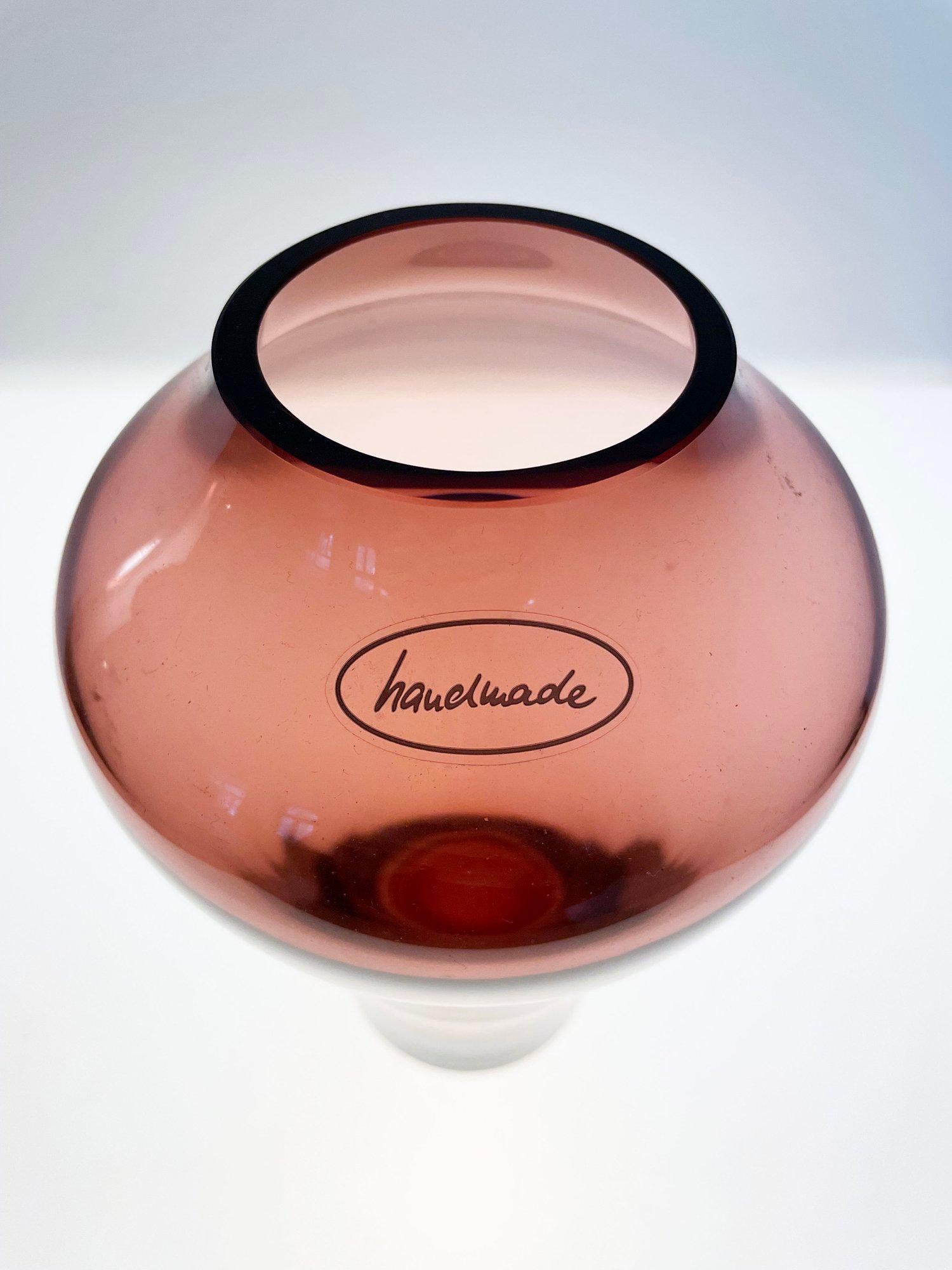 Vase en verre Villeroy & Boch fait à la main Excellent état - En vente à Bern, CH